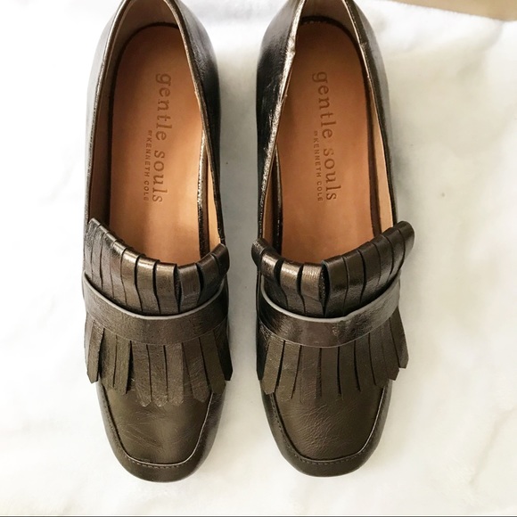 Bronze Tassel Leather Loafer Gentle Souls Size 8 - Picture 4 of 7